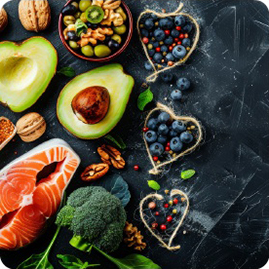 Healthy foods representing metabolic health